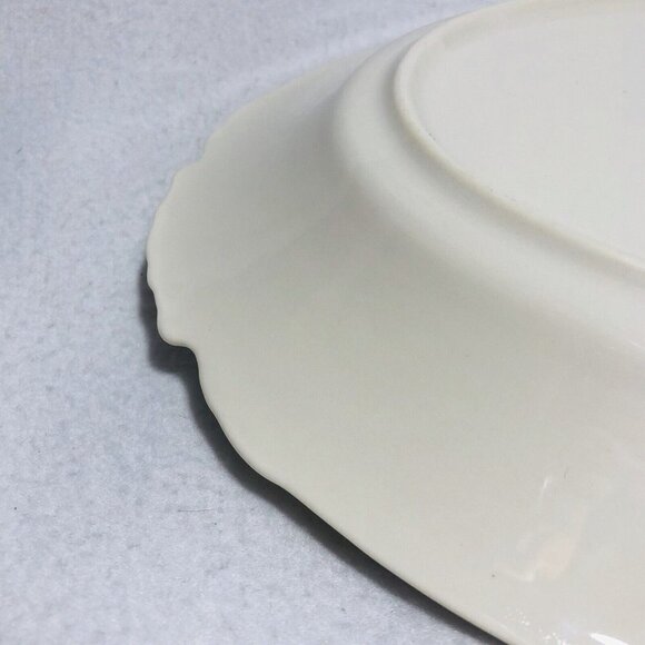 Vintage Columbia Syracuse Serving Tray Old Ivory 12" Oval Plate Platter Oval Big - Picture 8 of 9
